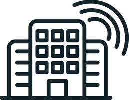 Smart building sending a signal for a connected city vector