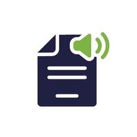 This image prominently features a file icon embellished with a recognizable sound symbol, making it perfectly suitable for applications that deal with audio processing and content management systems vector