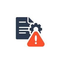 This important symbol represents work safety, featuring a document, gear, and alert sign. It emphasizes the critical necessity of enforcing effective safety measures in various workplace environments vector