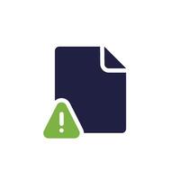The file icon has a warning triangle to indicate alerts or potential issues, highlighting documentrelated problems that need prompt user attention, ensuring important matters arent overlooked vector