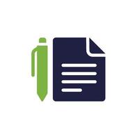 This stylish file icon shows a document and pen, symbolizing writing, documentation, task management, and notetakingkey activities in our daily responsibilities and administrative functions vector