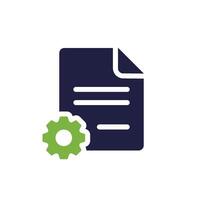 A modern file icon with a settings gear, ideal for representing document settings or management tools in digital applications, enhancing user interfaces and experiences in UIUX design vector