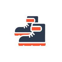 This icon symbolizes workplace safety, featuring sturdy boots crucial for protection against hazards, making it perfect for safety signage and materials promoting safety awareness vector
