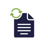 This stylish file icon prominently features a refreshing symbol, symbolizing continuous document updating and effective management, contributing to an efficient and streamlined workflow process vector
