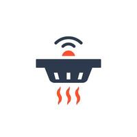 This icon represents a comprehensive work safety alert system with heating and notification features, making it ideal for essential safety signage in various workplace environments vector