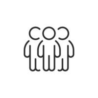 This icon features a minimalistic line design representing three individuals, ideal for applications that enhance social interactions and foster community engagement in various settings vector
