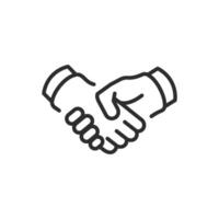 This minimalistic line art icon of a handshake symbolizes agreement, partnership, and cooperation, making it ideal for business and communication themes in todays interconnected world vector