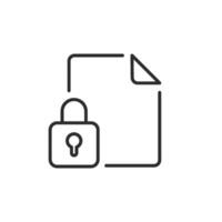 This symbol represents document security in a workplace, featuring a locked padlock and a file. It emphasizes the need to safeguard sensitive information and ensure privacy and protection vector