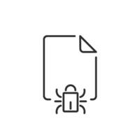 This work safety icon prominently features a document adorned with a spider, which symbolizes the crucial protection against unwanted digital threats and potential data breaches that can occur online vector