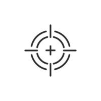 This minimalist outline icon of a target reticle is perfect for projects emphasizing precision and focus. Its fully editable stroke allows complete customization to fit any design vector