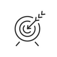 The innovative design features a minimalist target icon with an arrow hitting the bullseye, symbolizing goals, achievement, and the importance of precise task execution in any endeavor vector