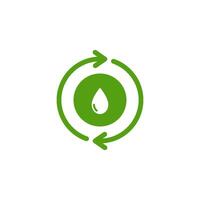 A vibrant green icon that signifies water recycling, which represents sustainability and promotes ecoconscious practices in the essential field of water management for a healthier planet vector