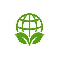 A green globe surrounded by lush leaves symbolizes the harmony needed between our planet and nature, representing efforts towards ecofriendliness and sustainability for a better future vector