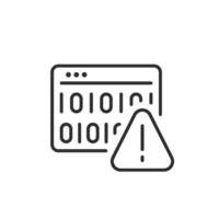 A minimalist icon representing data visualization and an alert triangle, highlighting the critical importance of safety and security in data management and various work environments vector