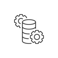 The icon symbolizes a neat database stack with gears, showcasing effective database management and work safety. Its perfect for tech and safety applications, boosting efficiency and safety awareness vector