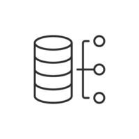 The design shows a cylindrical database icon with interconnected components, symbolizing superior data management and accessibility for seamless user access to information and resources vector