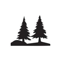 Large Trees on high hill Icon on white background vector