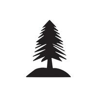 A tree on hill icon on white background vector