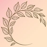 Botanical background, Hand drawn leaves and Branches, Single Line Art, Elegant Decorated Frame Border, invitations greeting Card vector
