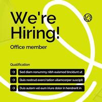 Yellow Modern Hiring Linkedin Post Template