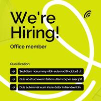 Yellow Modern Hiring Linkedin Post Template