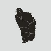 Dominica map with regions isolated on white background. Map of Dominica illustration vector