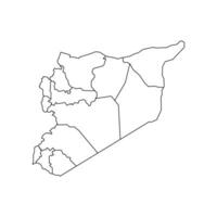 Syria outline map with division to region. Syria map isolated on white background illustration vector