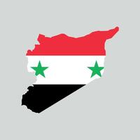 Flat Syria outline map with national flag. Syria map isolated on white background illustration map vector