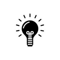 Flat bulb, idea, and outline lamp icon set. Simple and clean design perfect for creative concepts, innovation, and light-themed projects. vector