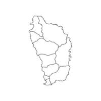 Dominica outline map with division to region. Dominica map isolated on white background illustration vector
