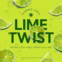 Lime Summer Vibes Instagram Post template