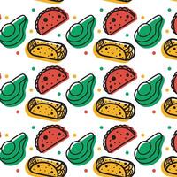 Taco avocado pattern. vector