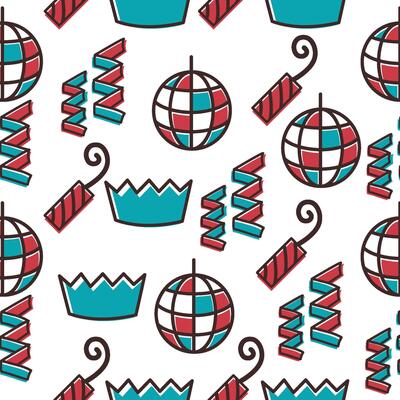 Disco themed party pattern.