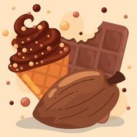Ice cream and cocoa bar. vector