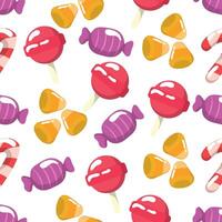 Candy pattern with lollipops. vector