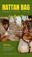 Green Local Rattan Bag Instagram Story template
