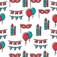 Pattern with masks and candles. vector