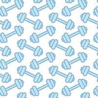 Blue dumbbell pattern set. vector