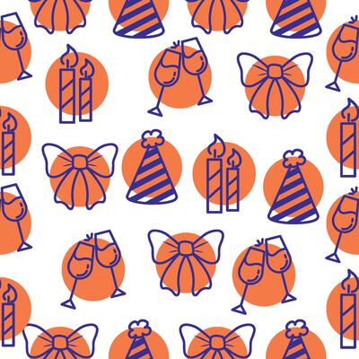 Pattern with bows and hats.