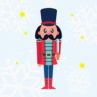 Nutcracker soldier in uniform. vector