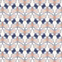 Sophisticated Butterfly-Themed Tessellated Pattern with Intricate Details vector