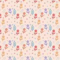 A colorful floral pattern with small flowers and leaves vector