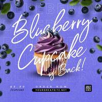 Blueberry Cupcake Promotion Post For Instagram template