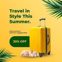 yellow green clean suitcase summer sale template