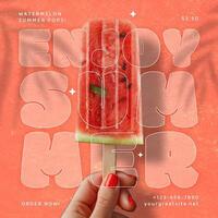 Watermelon Ice Cream Promotion Post For Instagram template
