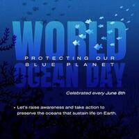 World Ocean Day Infographic Instagram Carousel Post template