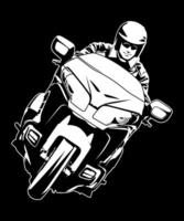 Black and white front view bike vector