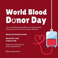 Red Modern Illustration World Blood Donor Day Instagram Post template