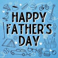 Happy Father's Day Instagram Greeting Post with Doodle Theme template