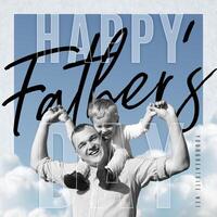 Happy Father's Day Instagram Greeting Post with a Father Carrying His Kid template